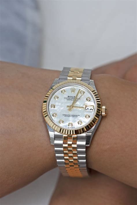 ladies silver and gold rolex|solid gold ladies Rolex.